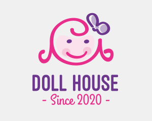Cute Girl Doll Face logo