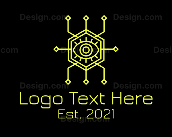 Yellow Cyberspace Eye Logo