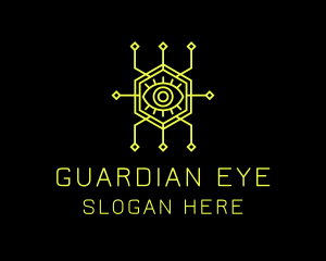 Yellow Cyberspace Eye  logo design