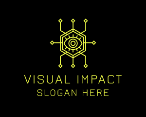 Yellow Cyberspace Eye  logo design