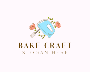 Baking Hand Mixer Flower logo design