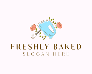 Baking Hand Mixer Flower logo design