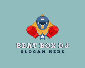 Boxing Helmet Gloves logo design