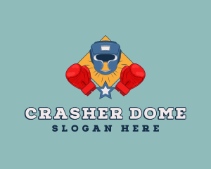 Boxing Helmet Gloves logo