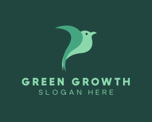 Green Bird Flying logo design