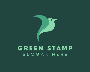 Green Bird Flying logo design