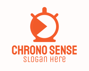 Orange Stopwatch Timer logo design