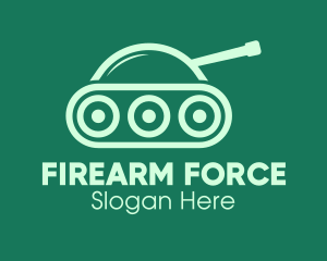 Green Military Tank logo design