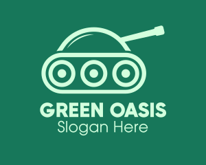 Green Military Tank logo design