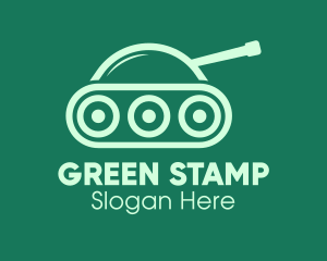 Green Military Tank logo design