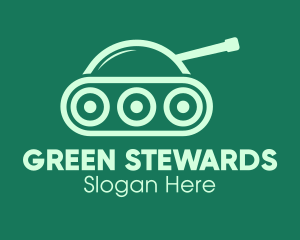 Green Military Tank logo design