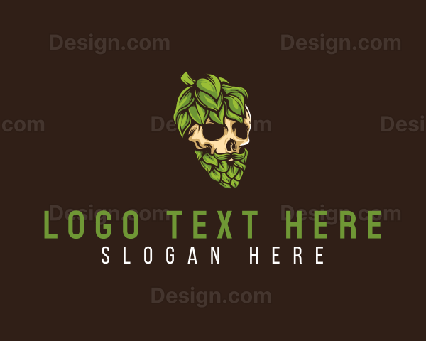 Brewery Hipster Skull Logo