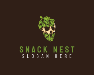 Brewery Hipster Skull logo design