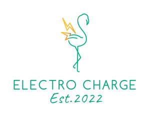 Electric Flamingo Bird logo design