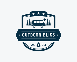 Outdoor Travel Van Shield logo design