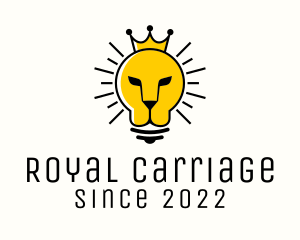 Royal Lion Light Bulb  logo design