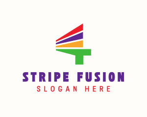 Colorful Stripe Number 4  logo