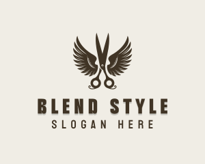 Scissors Hair Styling Barber logo design