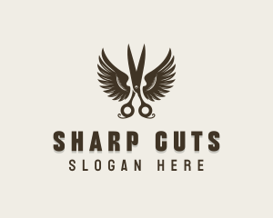 Scissors Hair Styling Barber logo design