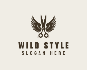 Scissors Hair Styling Barber logo design