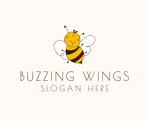 Smiling Bee Insect logo