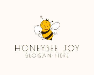 Smiling Bee Insect logo