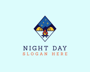 Night Star Campfire logo design