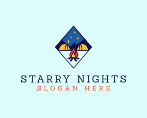 Night Star Campfire logo design