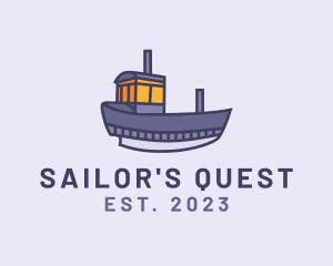 Steamboat Transport Vessel logo design