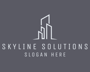 Real Estate Skyline Buildings logo design