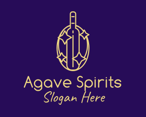 Sparkling Liquor Bottle logo design