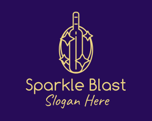 Sparkling Liquor Bottle logo design