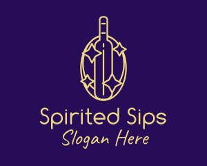 Sparkling Liquor Bottle logo design