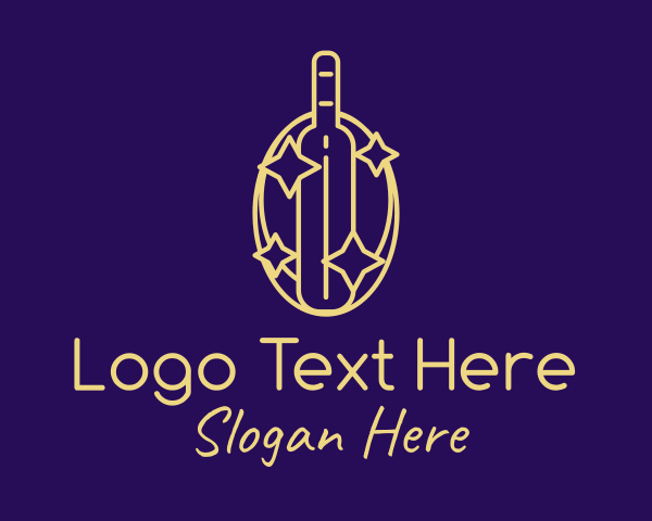 Sparkling Liquor Bottle logo