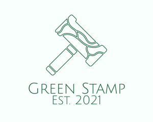 Green Hammer Outline  logo design