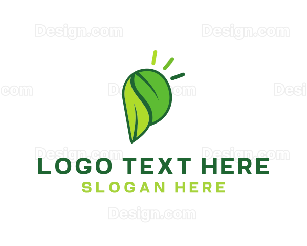 Green Leaves Letter P Logo