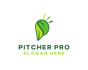 Green Leaves Letter P logo design