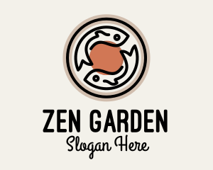 Zen Fish Badge logo design