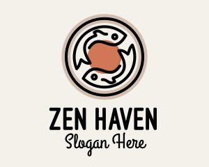 Zen Fish Badge logo design