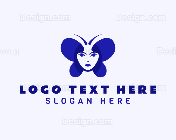 Butterfly Woman Face Logo