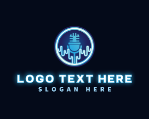 Neon Light Podcast Microphone logo