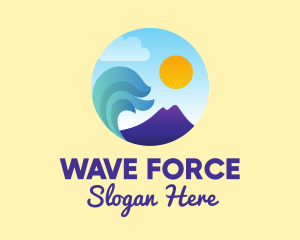 Seaside Mountain Wave Landscape logo