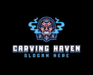 Caveman Smoke Vape Gaming logo design