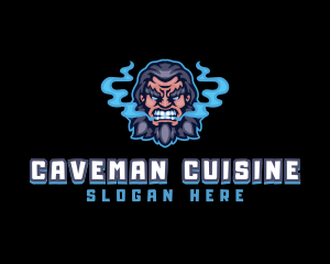 Caveman Smoke Vape Gaming logo design