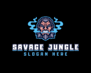 Caveman Smoke Vape Gaming logo design