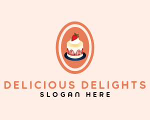 Strawberry Shortcake Dessert logo design