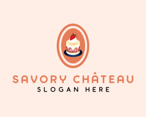 Strawberry Shortcake Dessert logo design