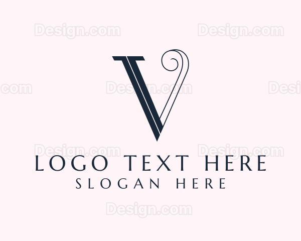 Stylish Professional Brand Letter V Logo