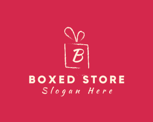 Chalk Gift Holiday Present logo design