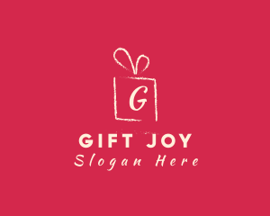 Chalk Gift Holiday Present logo design